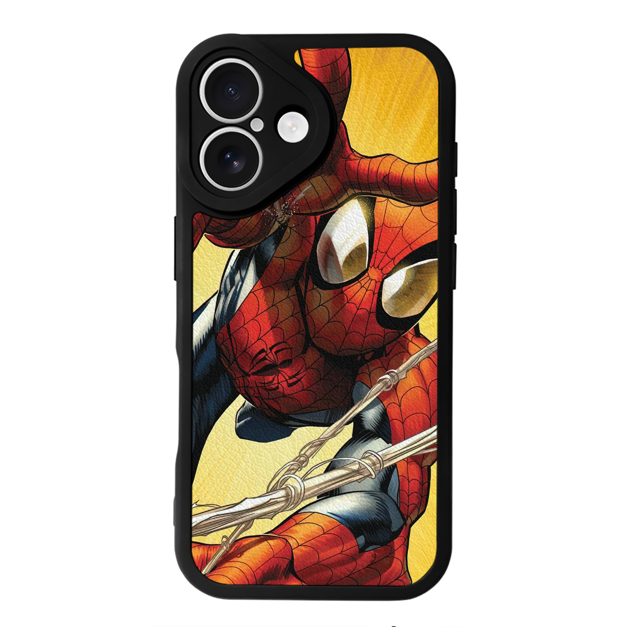 （画像用） Spider Man スパイダーマン 【iPhone 16シリーズ対応】シリコンスマホケース（レザー調） 材質：シリコン